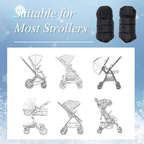 Zsedrut Stroller Gloves, Universal Winter Anti-Freeze Mittens, Water Repellent Hand Warmer Muff for Winter Stroller