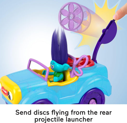 Fisher-Price Imaginext DreamWorks Trolls Toys, Branch's Buggy Push-Along Car & Figure Playset