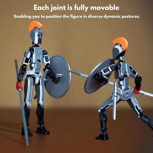 T13 (Dummy 13 13 3D Set Action Figure / Titan / Spartan Warrior) - Printed Poseable Robot with Accessories for Stop