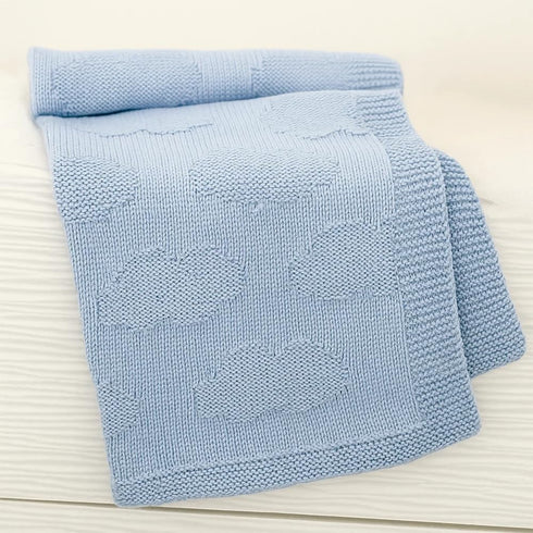 Cozy 30x40 Cotton Baby Blanket Knit Soft Swaddle Receiving Blankets Toddler Infant Blanket with Lovely Clouds