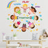 Peel and Stick Kids Wall Decals Educational Rainbow & Diversity Stickers for Nursery, Classroom, Playroom | Learn Play