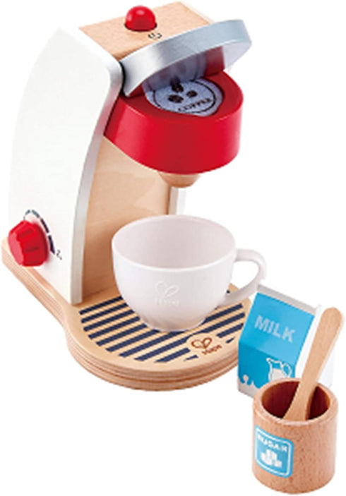 Set Set 3 Hape Wooden White Coffee Maker Kitchen with Accessories| Pretend Play Toy for Kids Ages Years & Up