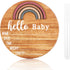 Wooden Baby Birth Announcement Sign Rainbow Baby Name Sign with Marker Pen