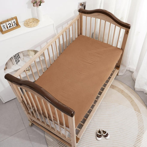 CoolaPeach Sheets100% Girls,2 Pack 28''x52''(Sun) Muslin Crib Organic Cotton Baby Sheets for Boys & Muslin Mini Crib