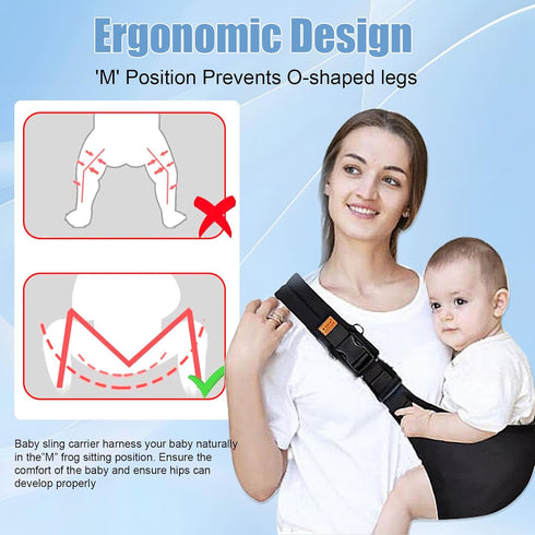 Marrlly 2026 10-30 lbs(Square) Baby Sling Carrier Baby Carrier Newborn to Toddler Sling Lightweight Baby Carrier Sling