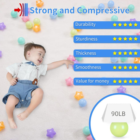 Star Ball Pit Balls for Toddlers - 200pcs Macaron Ocean Balls, Phthalate Free, Non-Toxic Crush Proof Play Balls