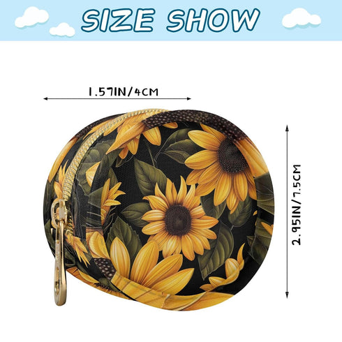YETTASBIN Sunflower Portable Pacifier Holder Case with Metal Hook Buckle & Zipper for Diaper Bag and Stroller