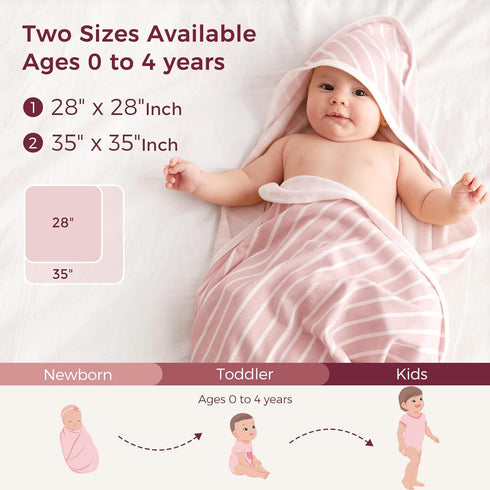 Momcozy Set Baby Towel with Hooded - Ultra Soft & Absorbent Large Bath Towel for Comfort & Gentle on Baby's Skin