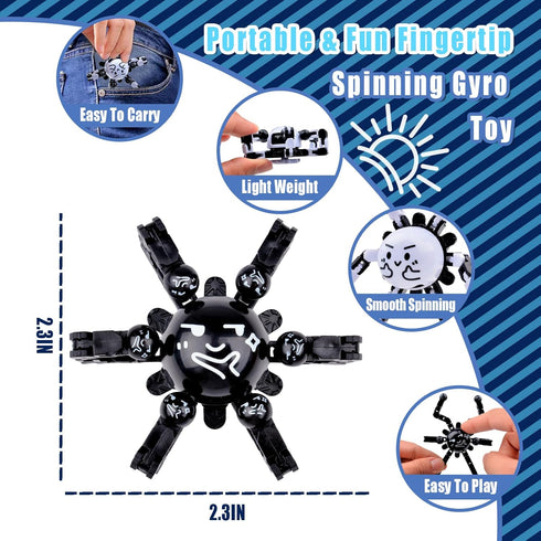8-12 Transformable Fidget Spinners Toys for Adults and Kids,Cool Fingertip Gyros,Sensory Toys for Teens Boys Age ADHD
