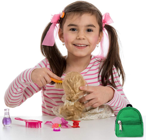 SOTOGO 10 Pieces Mini Doll Zipper Backpack, Girl Doll Accessory Bags for American Dolls