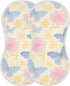 decor gift 4 Pack 22x11in Cotton Muslin Burp Cloth Breathable Blue Butterflies and Pink Flowers Feed Cloth for Unisex