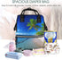 HCBPWVQA Backpack Daypacks Backpack Mommy Blue Sea Coconut Tree Diaper Bag with Changing Pad and Pacifier Holder