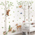decalmile Large White Birch Tree Wall Decals Woodland Animals Bear Deer Rabbit Wall Stickers Living Room Baby Nursery