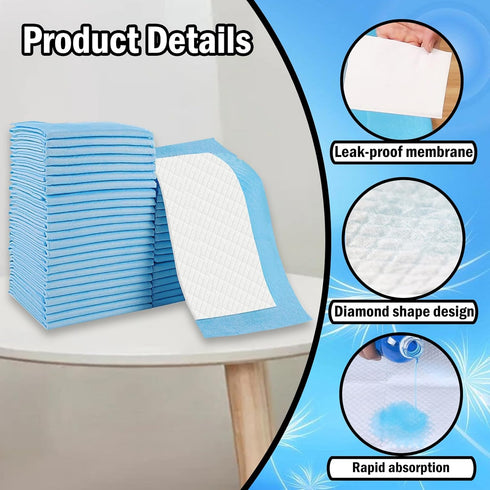 smilixin 100 Pack Pad,13 x18 Disposable Changing Pad,Baby Incontinence Changing Pads,High Absorbent Breathable