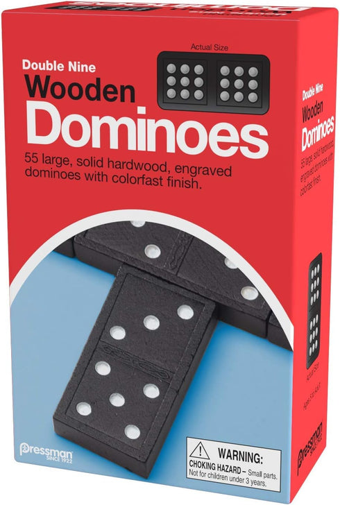 Pressman 1621-12 Double Nine Wooden Dominoes, 5"