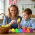 2.3" 24Pcs UOUYOO Empty Easter Eggs Colorful Bright Plastic Easter Eggs for Easter Egg Hunt, Suprise Egg, Easter Hunt