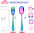 LIANYU 14-Piece Kids Silverware Set, Rainbow Toddler Utensils Flatware Set, Stainless Steel Child Preschooler Cutlery Set, Includes 7 Kids Spoons, 7 Kids Forks, Dishwasher Safe by LIANYU