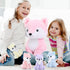 Muiteiur 5-Piece Mommy & Baby Fox Plush Set, Soft Stuffed Animals for Kids, 20-inch Pink Gift for Birthdays