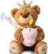 Marsjoy Musical Happy Birthday Teddy Bear with Glowing Cupcake, Animated Plush Toy Singing