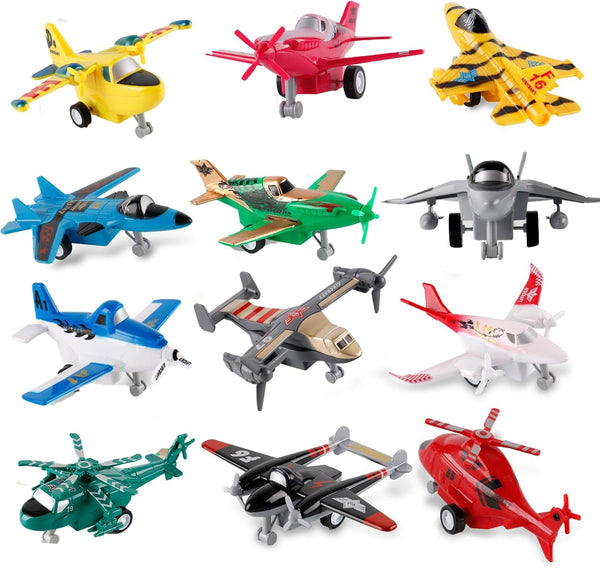 UXRPTU Pull-Back Airplane Toy Boys Plane Playset for Toddlers 3-5 Variety Pack of