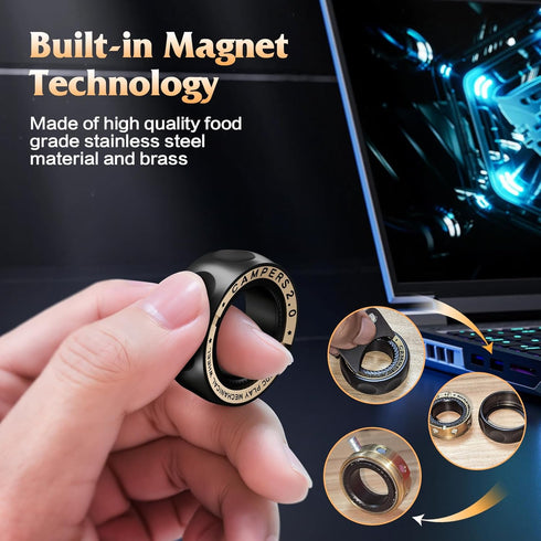 Upgrade Fidget Spinner for Stress Relief,Magnetic Fidget Spinner Rings with Relax Sounds,Stainless Steel Ring Toy