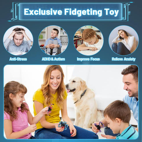 15PCS Dilabnba Easter Basket Gifts for Him Teen Boy, Fidget Spinner Transformable Chain DIY Robot Toys Party Favor