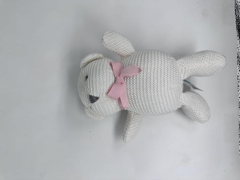 100% Organic Cotton Baby Stuffed Animals, White Teddy Bear for Newborn, 6.5"