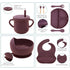 100% Set, Silicone Baby Feeding BPA Free Dishes With Suction Bowl, Divided Plate, Toddler Self Feeding Utensils