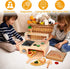 Counter Playset 3+ Wooden Pizza Toy, Wooden Pizza with Bake Oven, Montessori Pretend Play Toys, Play Food