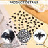 XIHIRCD 60pcs Halloween Mini Bats, Smooth Washable Resin Halloween Dollhouse Miniatures Dollhouse Miniature Tiny Bats