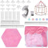 Princess Tent with Rug & LED Star Lights, Large Playhouse for Girls Kids, Indoor Outdoor Games, 140*135cm