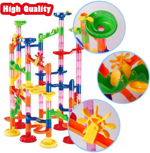 232 PCS Marble Run Premium Set - STEM Educational Building Block Toy with 45 Marbles for Kids