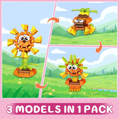 36 Packs Set, Set, IMCUAMK Valentines Party Favors Building Blocks, Ideal for Kids Classroom Exchange, Flower Bouquets
