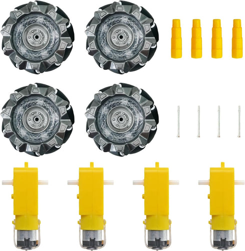 DIY Mecanum Wheel Robot Kit Parts, 4WD Omnidirectional Wheels Smart Robot Car Chassis Educational Toy