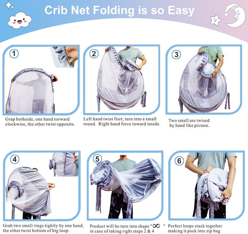 Crib Tents to Keep Toddler from Climbing Out Baby Safety Crib Tent Falls and Mosquito Bites Prevention Portable Baby