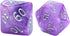 Gate Keeper Games Aether Dice: Amethyst, 7pc Set, Purple & White Glitter Swirl Resin Dice for RPGs