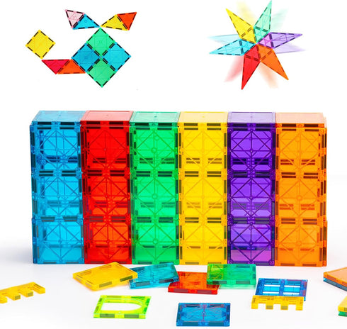 Gemmicc Girls,55 Set Magnetic Tiles, Magnet Toys Building Blocks for Kids, STEM Approved Educational Toys, Magnet