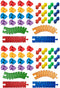 Wooden Train Track Accessories Set, 64 pcs Train Track Connector, Compatible with