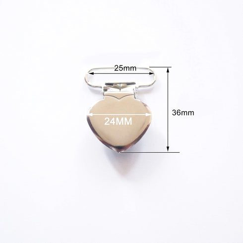 20Pcs 16 Enamel Suspender Clips Metal Heart Pacifier Clips for Pacifier Holder Clip Bed Sheet Garment Mitten Making DIY