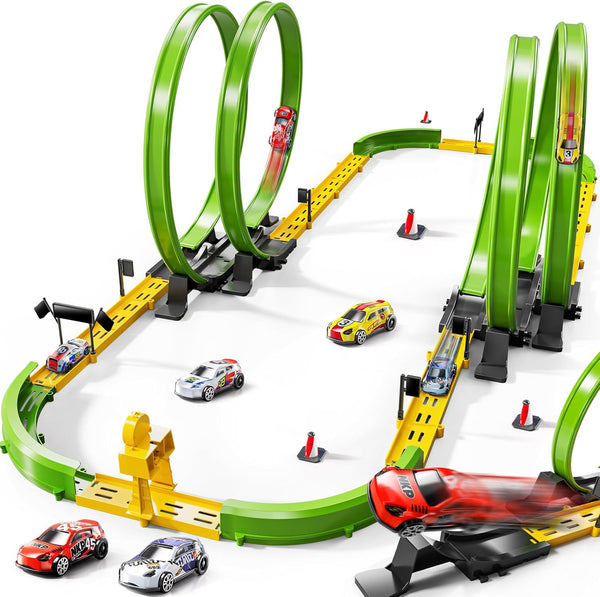 MSKOLER Car Race Track Sets for Kids 3 4 5 6 7