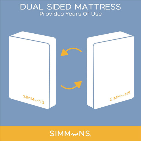 Simmons 4-inch Kids Quiet Nights Breathable Mini Crib Mattress with Removable/Machine Washable Cover - GREENGUARD Gold