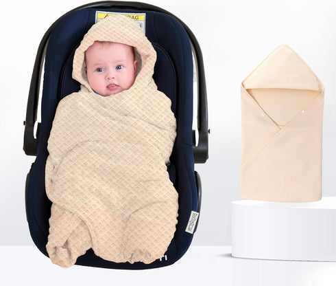 Miracle Baby 35.4"x35.4" Car Seat Swaddle Blanket, Waffle Carseat Blanket for Babies, Stroller Wrap Swaddle Blanket
