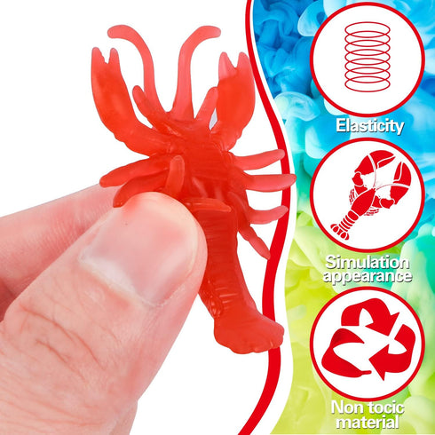 EVERMARKET 20 Pcs Mini Lobster Claw Crawfish Boil Party Supplies Soft TPR Lobster Food Models Fake Crawfish Party
