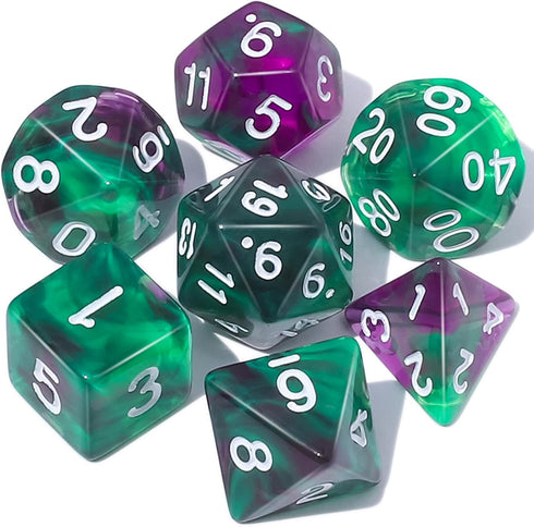 CiaraQ DND Polyhedral Dice Set - Black Dice Bag for D&D RPG Table Games