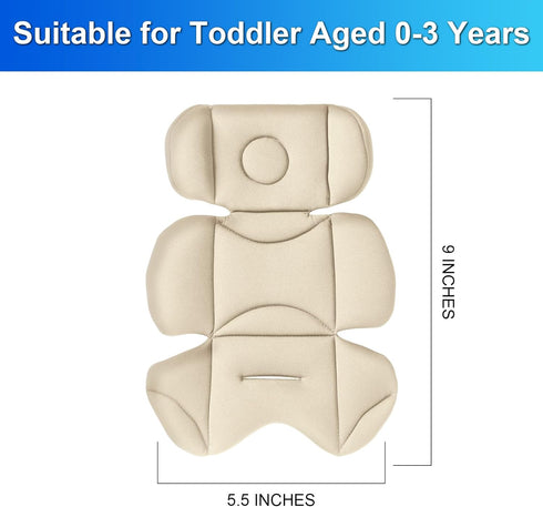 0-3 Infant Car Seat Insert Breathable Head Support for Newborn to Toddler Years, Soft Non-Sticky Baby Car Seat Cushion