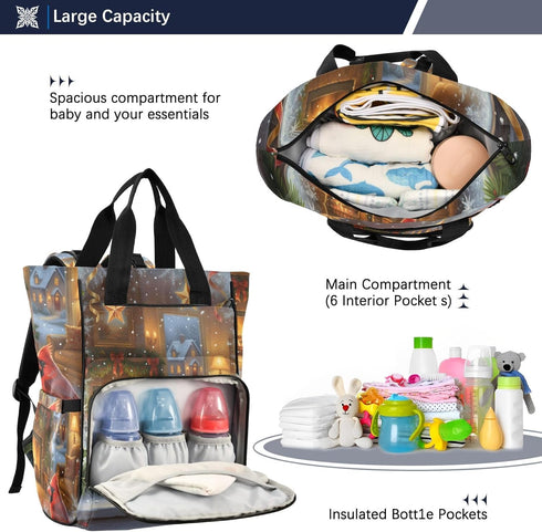 SUABO Backpack Baby Diaper Bag Cardinal Large Bag Waterproof Travel Diaper Bags for Moms and Dads