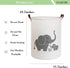 CLOCOR Collapsible Round Storage Bin, Large Storage Basket, Clothes Laundry Hamper, Toy Storage Bin (Love Elephant)