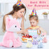 Muiteiur 5-Piece Mommy & Baby Fox Plush Set, Soft Stuffed Animals for Kids, 20-inch Pink Gift for Birthdays
