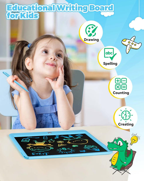 KOKODI 12 Inch LCD Writing Tablet - Erasable Doodle Board for Toddler Drawing, Car Travel School Games for Kids