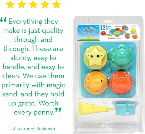 Melissa & Doug Sunny Patch Seaside Sidekicks Sand Cupcake Play Set - Toddler Beach Toys for Ages 3+